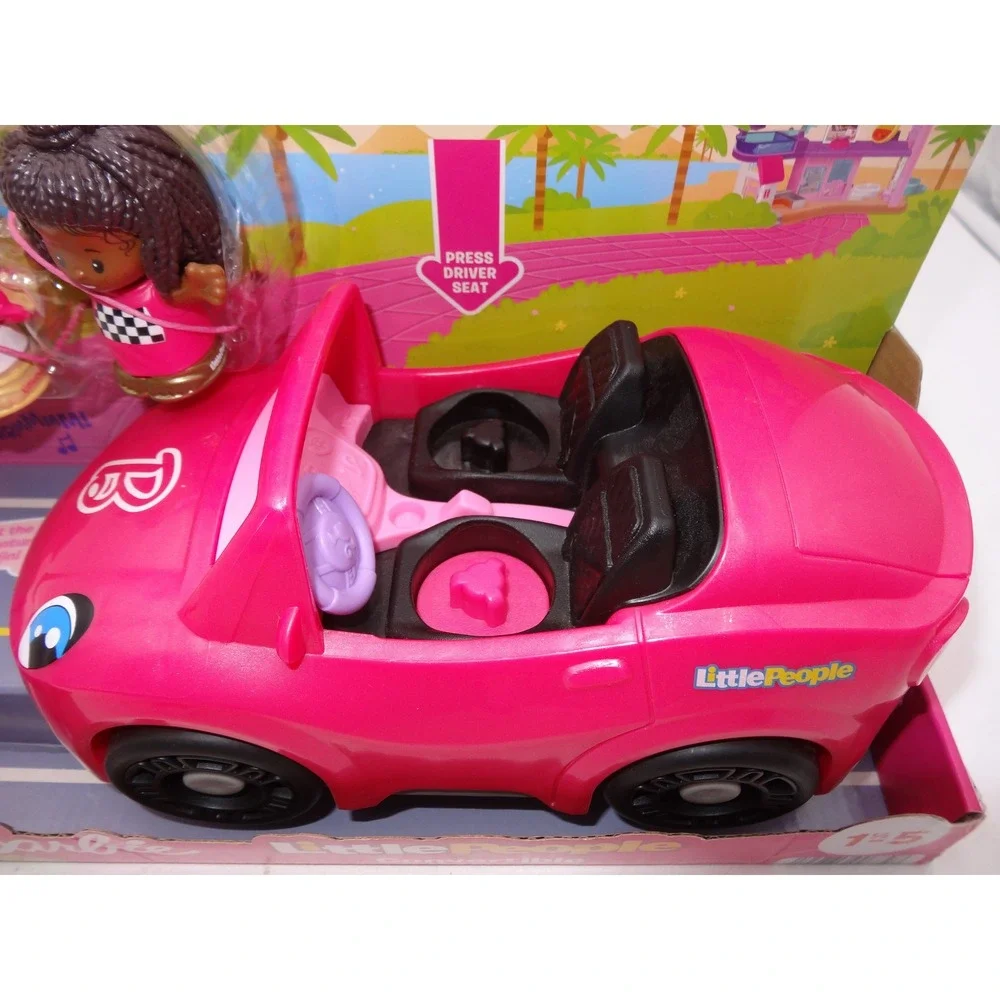 Fisher-Price Little People Barbie Convertible Toy Car with Music Sounds & 2 Figs
